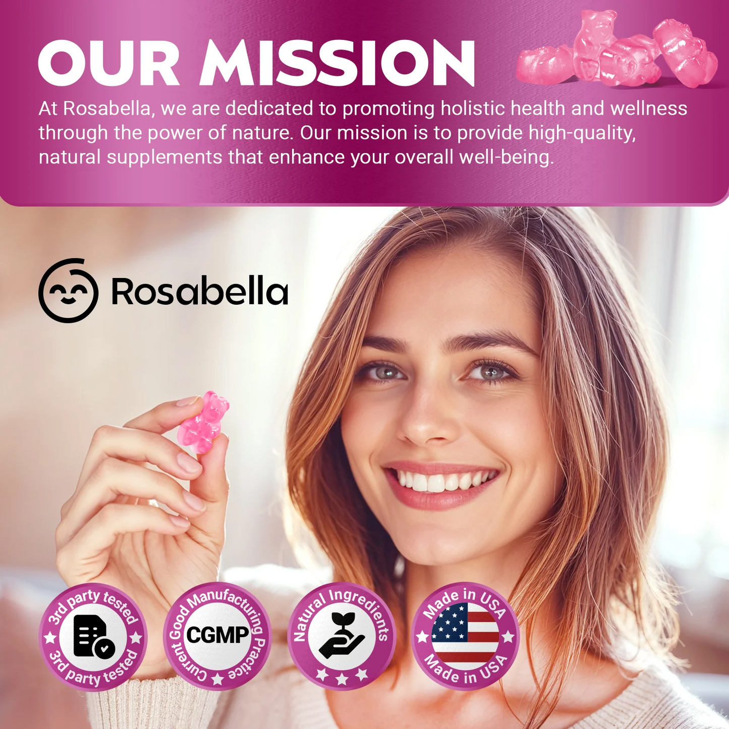 Rosabella Hair Growth Vitamin Gummies
