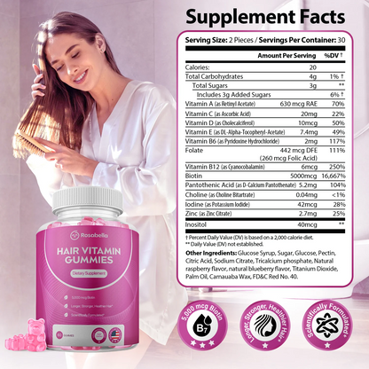 Rosabella Hair Growth Vitamin Gummies